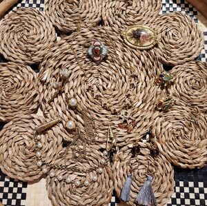 Mixed Vintage Gold-Tone Jewelry Lot with Pearls and Gem Accents